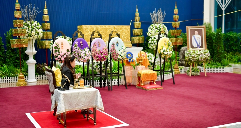 สมเด็จพระเจ้าน้องนางเธอ ฯ เสด็จในพิธีสวดพระอภิธรรม ดร.จงรัก วัชรินทร์รัตน์ 